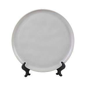 KIT 2 PRATOS RASOS BIO VIT EM CERÂMICA CINZA 27,5 CM MESA POSTA