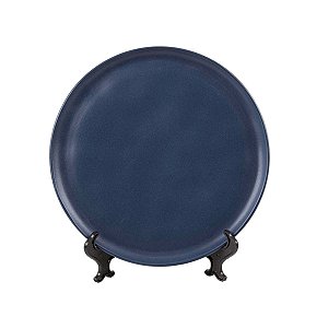 KIT 2 PRATOS RASOS BIO BOREAL EM CERÂMICA AZUL 27,5 CM MESA POSTA
