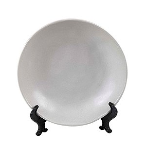 KIT 2 PRATOS FUNDOS BIO VIT EM CERÂMICA CINZA 22 CM MESA POSTA