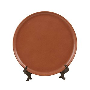 KIT 2 PRATOS RASOS BIO TERRAKOTTA EM CERÂMICA TELHA 27 CM MESA POSTA