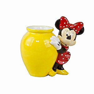 VASO DE CERÂMICA MINNIE PARA ARRANJOS NATURAIS OU PERMANENTES MESA POSTA INFANTIL