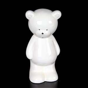 URSINHO DE CERÂMICA BRANCO PARA DECORAÇÃO DE QUARTO DE BEBÊ 19 X 9,5 X 8 CM