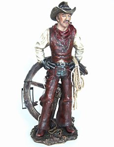 COWBOY PEÇA DECORATIVA DE RESINA 53 X 28 X 19 CM DECORAÇÃO SALA