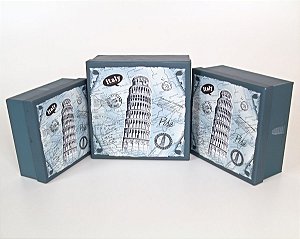 KIT CAIXAS ORGANIZADORAS ESTAMPA ITÁLIA DECORAÇÃO E PRESENTES