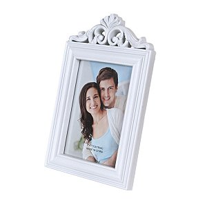 PORTA RETRATO PLÁSTICO BRANCO 28 X 17,5 X  2 CM PARA FOTOS 13 X 18 CM