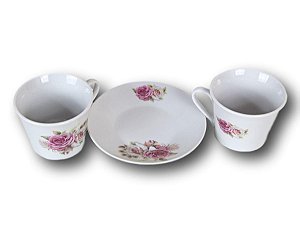 JOGO DE XICARAS PORCELANAS DE CHÁ COM 6 PEÇAS ESTAMPAS FLOR MESA POSTA PRESENTES