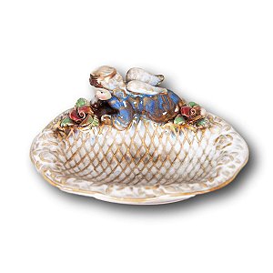 SABONETEIRA PARA BANHEIRO DE PORCELANA  ANJO  7 X 14  X 3 CM OU PORTA VELAS
