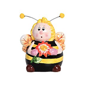 PEÇA DECORATIVA EM CERAMICA ABELHA PORTA ESPONJA 14 X 12 X 10 CM
