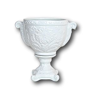 CACHEPOT DE CERAMICA EGITO BRANCO 24 X 26 X 17,5 CM DECORAÇÃO E ARRANJOS