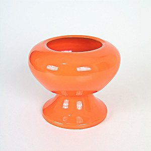 CACHEPOT LUA DE CERAMICA LARANJA 17 X 19 X 19 CM DECORAÇÃO ARRANJOS E FESTAS