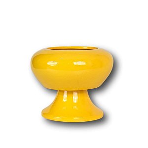 CACHEPOT LUA DE CERAMICA AMARELO  17 X 19 X 19 CM DECORAÇÃO ARRANJOS E FESTAS
