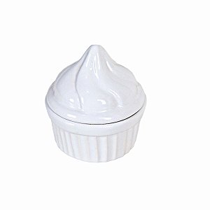 POTE COM TAMPA CUP CAKE CERAMICA 10 X 8 CM DECORAÇÃO E FESTAS