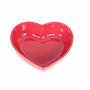 TRAVESSA DE CERAMICA CORAÇÃO 17,5 X 16,5 X 6 CM MESA POSTA ROMÂNTICA