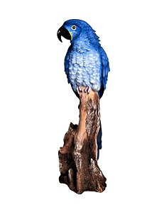 ENFEITE DECORATIVO ARARA RESINA AZUL 40 X 15 X 13 CM DECORAÇÃO E SALA