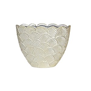 VASO DE CERÂMICA DOURADO CONCHA DECORAÇÃO 2 TAMANHOS