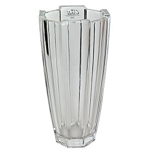 VASO DE CRISTAL FRISADO TRANSPARENTE 29,5x14,5 CM DECORAÇÃO DE AMBIENTES