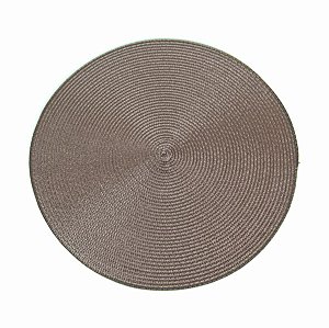 KIT 2 SOUSPLATS REDONDO TOM MARROM EM PVC 38 CM MESA POSTA