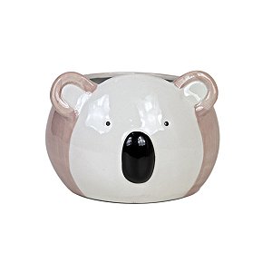 CACHEPOT COALA ROSE EM CERAMICA 11,7 X 14 X 13 CM DECORAÇÃO E UTILIDADE