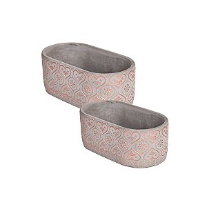 FLOREIRA VASO DECORATIVO DE CIMENTO CINZA E COBRE DECORAÇÃO E ARRANJOS 2 OPÇÕES DE TAMANHO