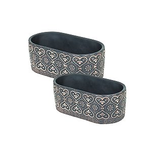 FLOREIRA VASO DECORATIVO DE CIMENTO PRETO E COBRE DECORAÇÃO E ARRANJOS 2 OPÇÕES DE TAMANHO