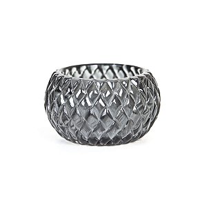 PORTA VELA REDONDO DE VIDRO NEGRO BICO DE JACA 4,5 X 7,5 CM DECORAÇÃO MESA POSTA