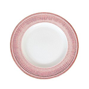 KIT 2 PRATOS RASOS EM CERAMICA BORDA VERMELHA 28 x 2,5 CM MESA POSTA