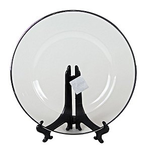 KIT 2 SOUSPLATS REDONDOS DE VIDRO TRANSPARENTE COM BORDA PRATEADA 33 CM MESA POSTA