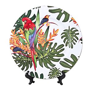 KIT 2 SOUSPLATS REDONDOS EM POLIPROPILENO ESTAMPADO NATUREZA 33 CM MESA POSTA