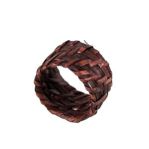 PORTA GUARDANAPO EM RATTAN MARROM 5 CM MESA POSTA JOGO COM 6 UNIDADES