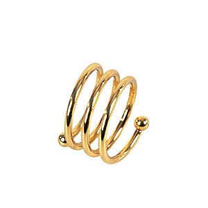 PORTA GUARDANAPO ESPIRAL CILÍNDRICO EM METAL DOURADO 4,5 X 3,5 X 4,5 CM MESA POSTA JOGO COM 4 UNIDADES