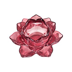 PORTA VELAS DE VIDRO FLOR MARSALA DECORAÇÃO MESA POSTA 2 OPÇÕES DE TAMANHO