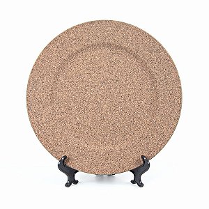 KIT 2 SOUSPLATS REDONDOS EM POLIPROPILENO CORTIÇA BORDA LISA 33 CM MESA POSTA