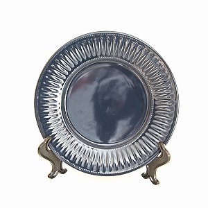 KIT 2 PRATOS DE SOBREMESA LINHA DAISY DEEP BLUE EM CERÂMICA AZUL 20,5 CM MESA POSTA