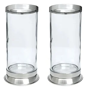 Porta Velas 7 dias vidro e aluminio 16x7