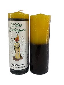 Vela de 7 dias amarelo e preto 15 cm 260 gr