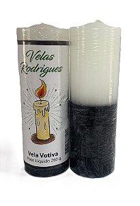 Vela de 7 dias branca e preta 15 cm 260 gr