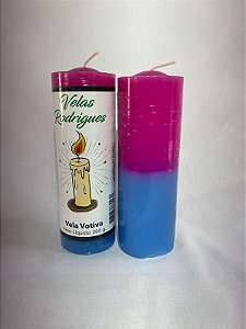 Vela de 7 dias rosa e azul claro 15 cm 1 und 260 gr