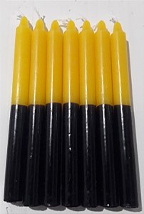 Vela palito Amarelo e Preto 18 cm 1 Kg