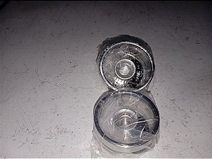 Castiçal 01 Vela - Vidro e Aluminio - Pequeno