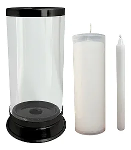 Porta vela 7 dias vidro e aluminio 2 em 1 16x7
