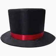 Cartola alta de cetim preto