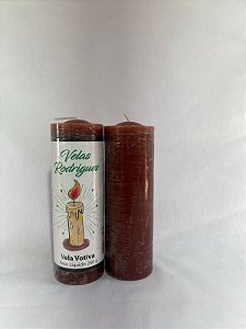 Vela de 7 dias marron 15 cm c/ 1 unidade