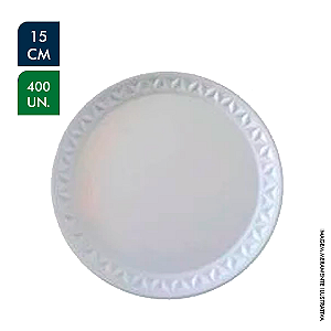 Prato de isopor com 400 unidades MP-15 com 15cm de diâmetro
