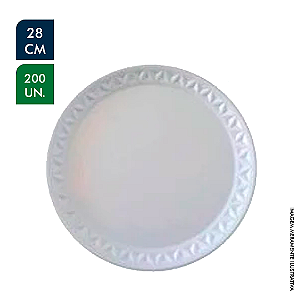 Prato de isopor com 200 unidades MP-28 com 28cm de diâmetro