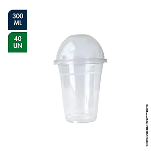 COPO COM TAMPA BOLHA SEM FURO 300ML PCT C/ 40UN