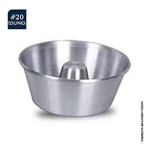 FORMA DE ALUMÍNIO PUDIM/BOLO Nº 20 COM 5 UNDS