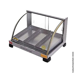 ESTUFA PARA SALGADOS ELÉTRICA 3 BANDEJAS INOX 54CM