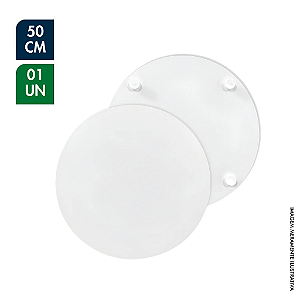 TÁBUA EM MDF BRANCA REDONDA 50CM