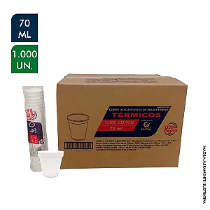 Copo de isopor 70ml com 1000 unidades
