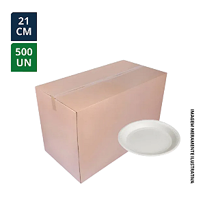 PRATO DE PLÁSTICO 21CM BRANCO PCT C/ 500UN